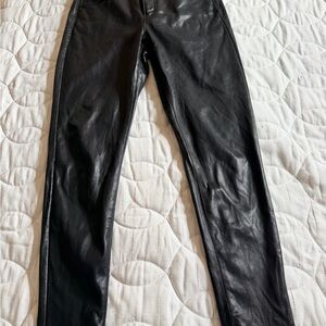 Express Dark Leather Trousers size 2